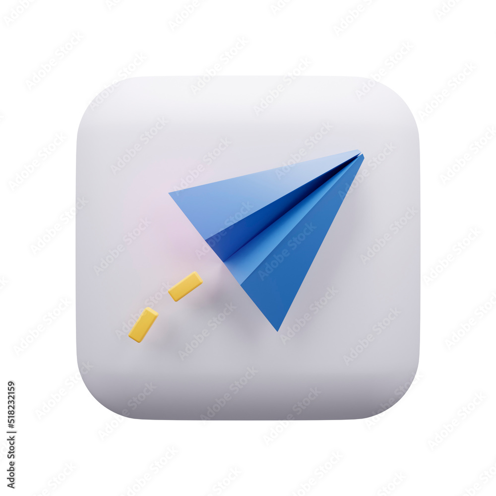 3d illustration send message 3d illustration send message