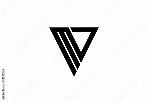 MV vm m v monogram logo isolated on white background