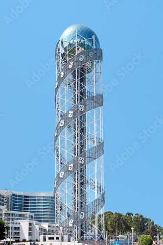 The view to Alphabet tower in Batumi, Georgia photo