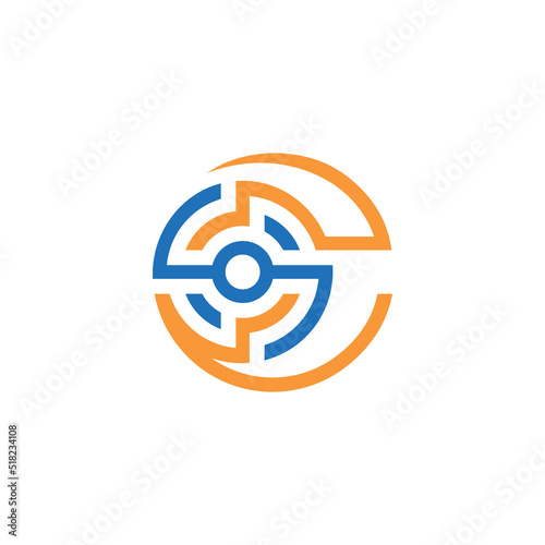 logo design with camera C shape that can be used for symbols