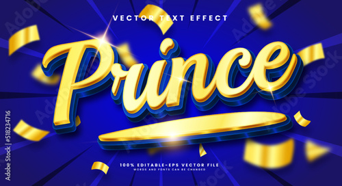 Pronce 3d editable vector text effect with blue luxury concept.