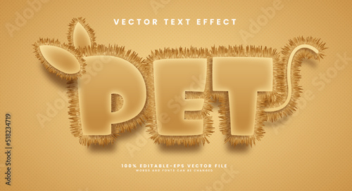Pet cute editable vector text effect suitable for animals concept.
