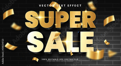 Super deal 3d editable vector text effect with luxury concept.