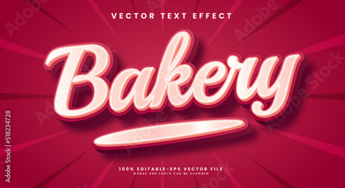 Sweet bakery editable vector text effect suitable for cake product.