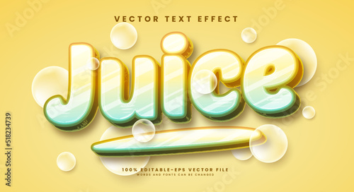 Juice editable vector text effect suitable for juicy product.
