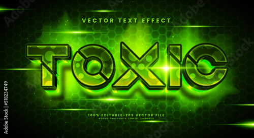 Green toxic 3d editable vector text effect suitable for danger caution theme
