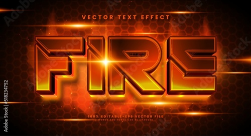 Red fire 3d editable vector text effect with luxury concept.