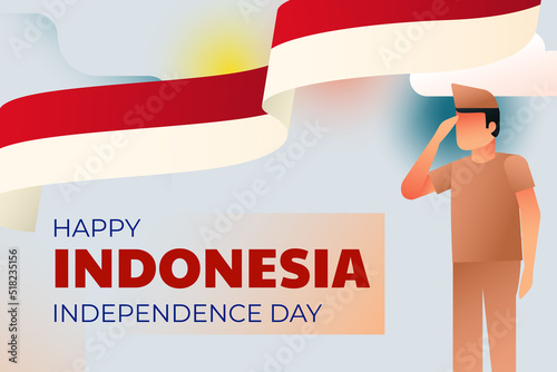 Indonesia independence day background. 17 august. Hari kemerdekaan indonesia. Vector Illustration.
