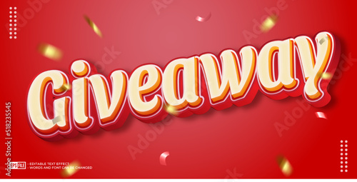 Giveaway text fully editable 3d text effect