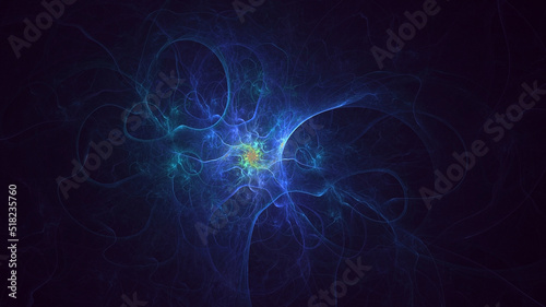 3D rendering abstract multicolor fractal light background