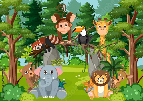 Wild animals in the forest #518237528