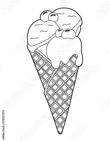 Blueberry Ice Cream in a Wafer Cone coloring page.