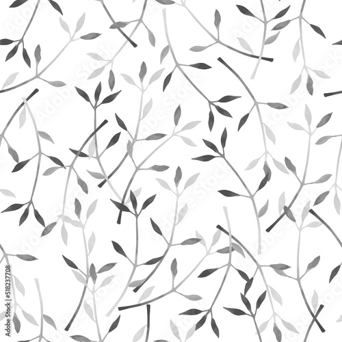 Fototapeta Naklejka Na Ścianę i Meble -  Floral Seamless Pattern with Leaves Branches. Botanical Print for Packaging Design, Wallpaper, Decor, Fabric. Vector EPS 10

