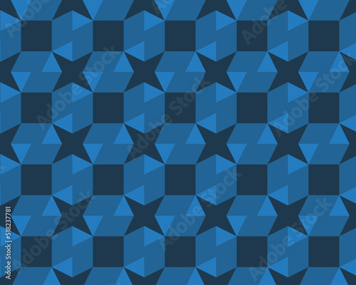 Geometric abstract seamless pattern, with blue color combination, Background