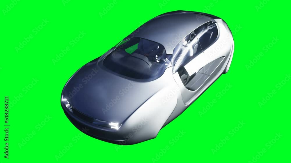 Futuristic flying car. Green screen isolate. Realistic 4k animation. Futuristic flying car. Green screen isolate. Realistic 4k animation.