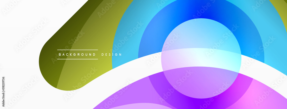 Abstract background with color geometric shapes. Beautiful minimal backdrop with round shapes circles and lines. Geometrical design. Vector illustration Abstract background with color geometric shapes. Beautiful minimal backdrop with round shapes circles and lines. Geometrical design. Vector illustration
