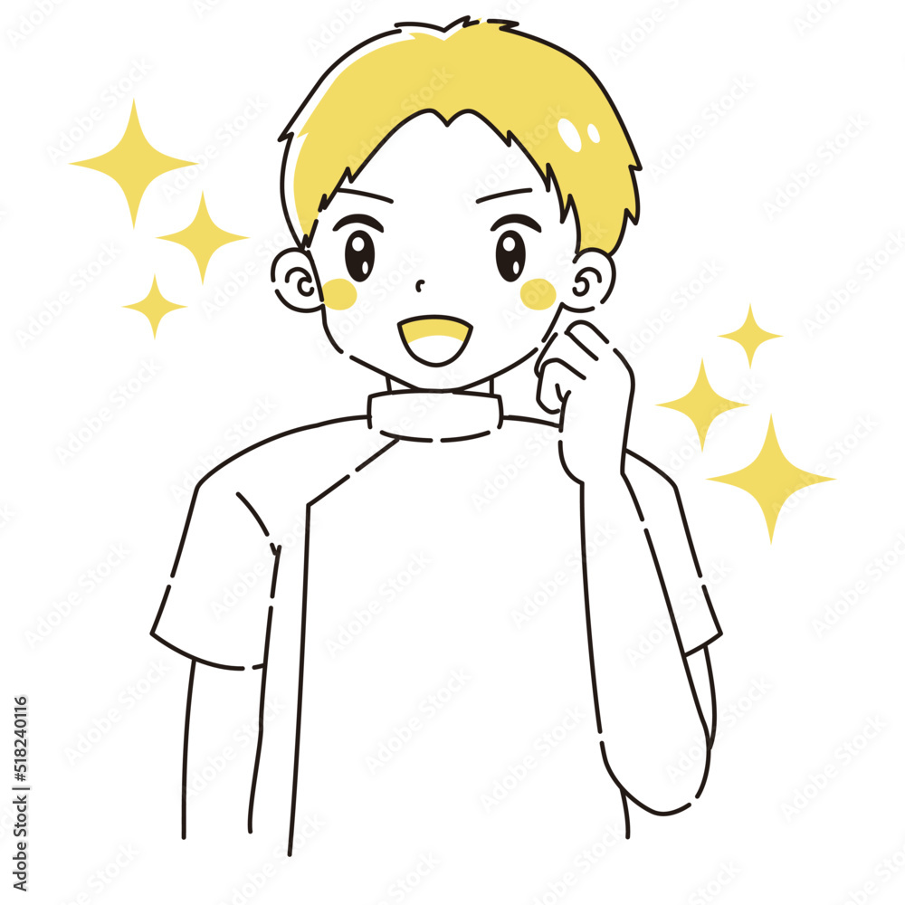 ガッツポーズをする白衣を着た男性のイラスト ガッツポーズをする白衣を着た男性のイラスト