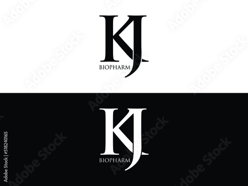 Alphabet letters Initials Monogram logo KJ, JK, K and J.eps