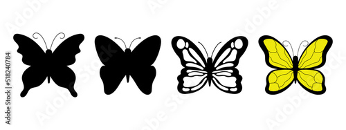 Butterfly icon set design template vector isolated illustration © Vectorsoft