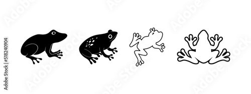 Frog icon set design template vector isolated illustration