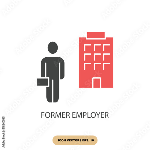 former employer icons  symbol vector elements for infographic web
