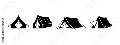 Tent icon set design template vector isolated illustration