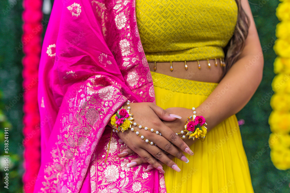 Indian bride's hands close up