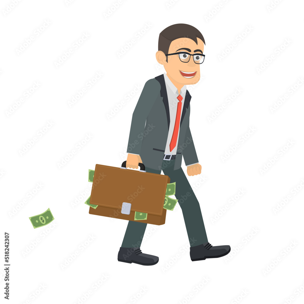 Businessman with money. Capital investment, vector illustration Businessman with money. Capital investment, vector illustration