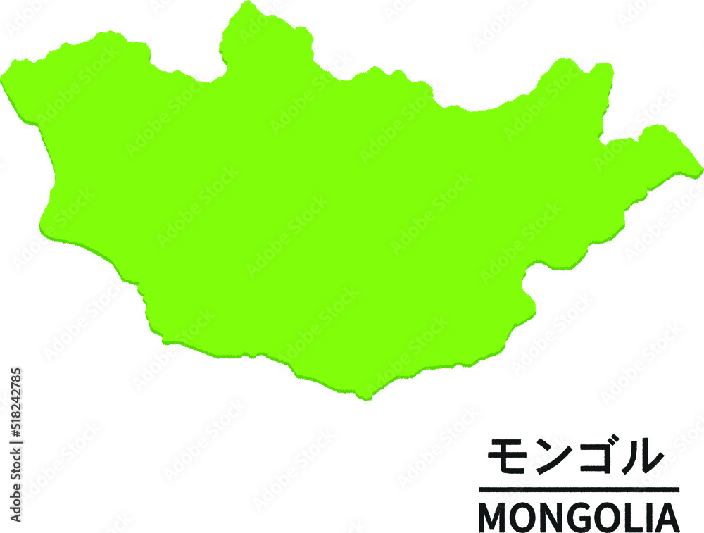 モンゴルの世界地図イラスト