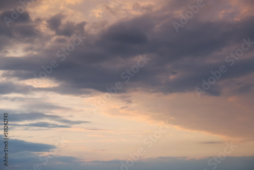 Picturesque view of sunset sky with beautiful clouds