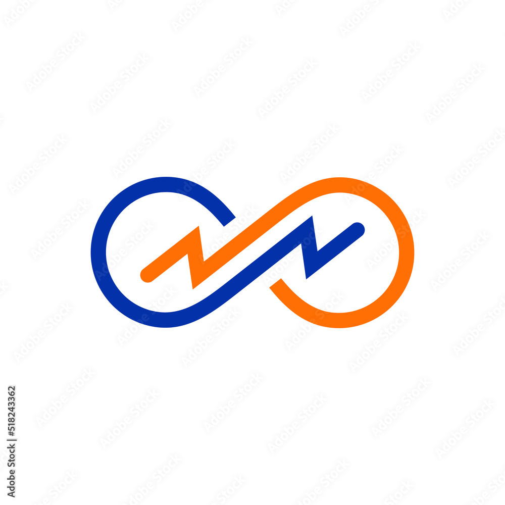lightning infinity logo design that can be used for symbols