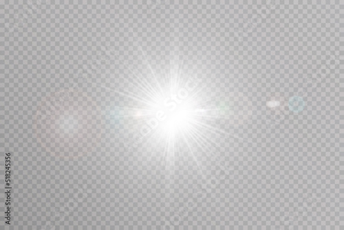 Vector. Sunlight. special lens flare effect. Light effect.Bright sun.