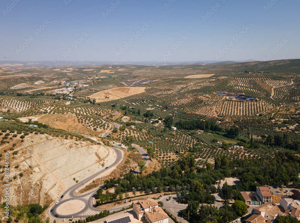 Aerial views from Quesada, Jaén, Andalucía. It's a sunny day in Quesada. 