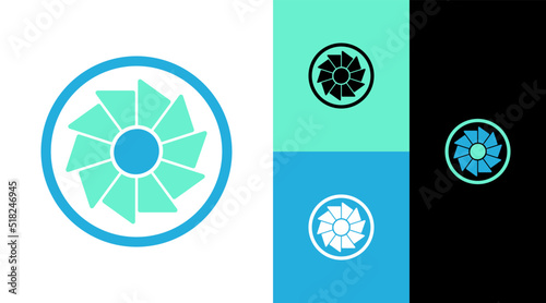 Cooler Fan for Computer Component Logo Design Concept