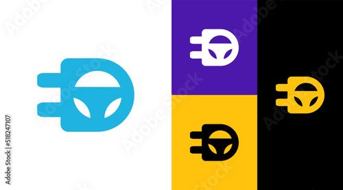 Electric Plug In Holder Logo Design Concept