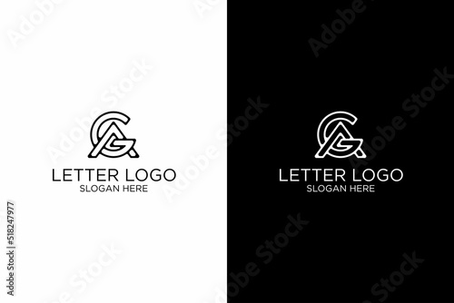 Obraz na płótnie logo letter a and g /ag logo. premium vector w salonie