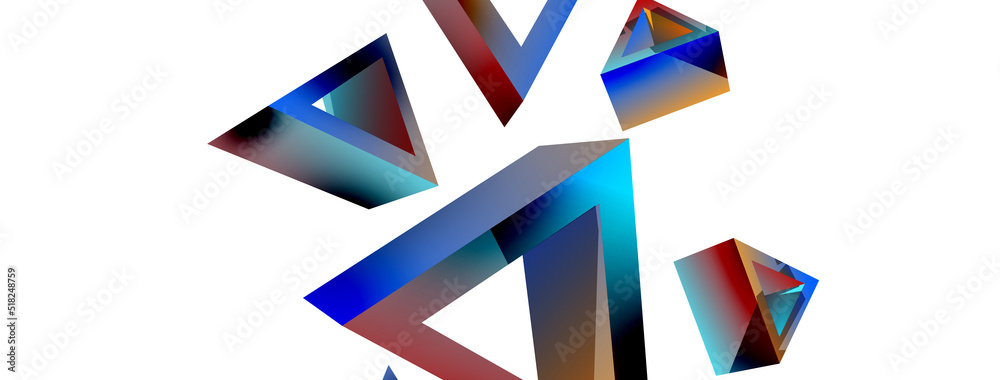 Triangle abstract background. 3d vector basic shape technology or business concept composition. Trendy techno business template for wallpaper, banner, background or landing Triangle abstract background. 3d vector basic shape technology or business concept composition. Trendy techno business template for wallpaper, banner, background or landing