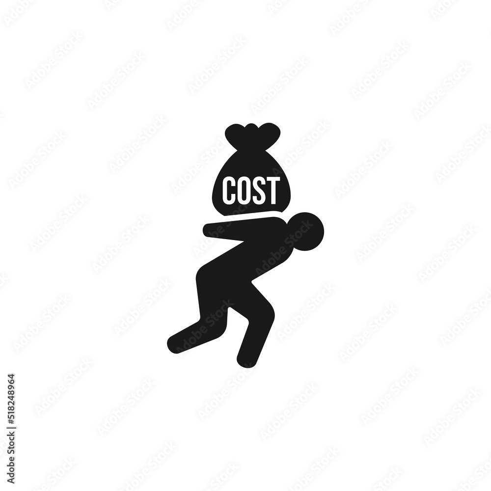 Man carry the costs icon isolated on white background Man carry the costs icon isolated on white background