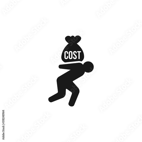 Man carry the costs icon isolated on white background