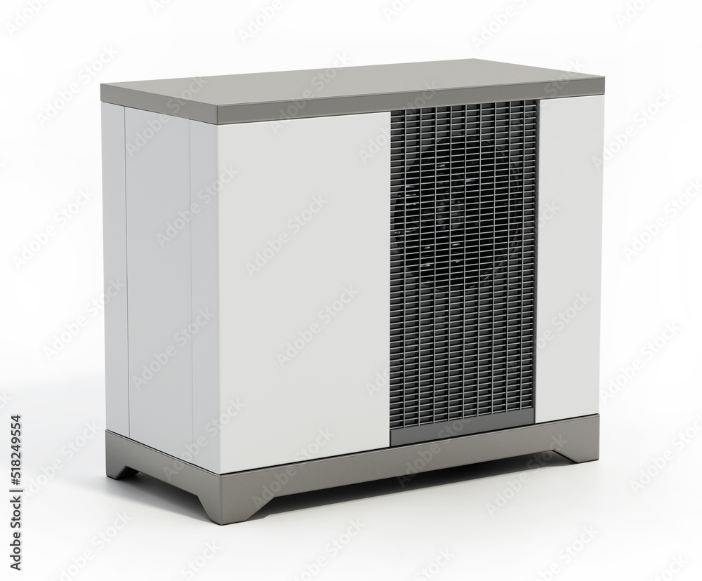 Air source heat pump isolated on white background Air source heat pump isolated on white background