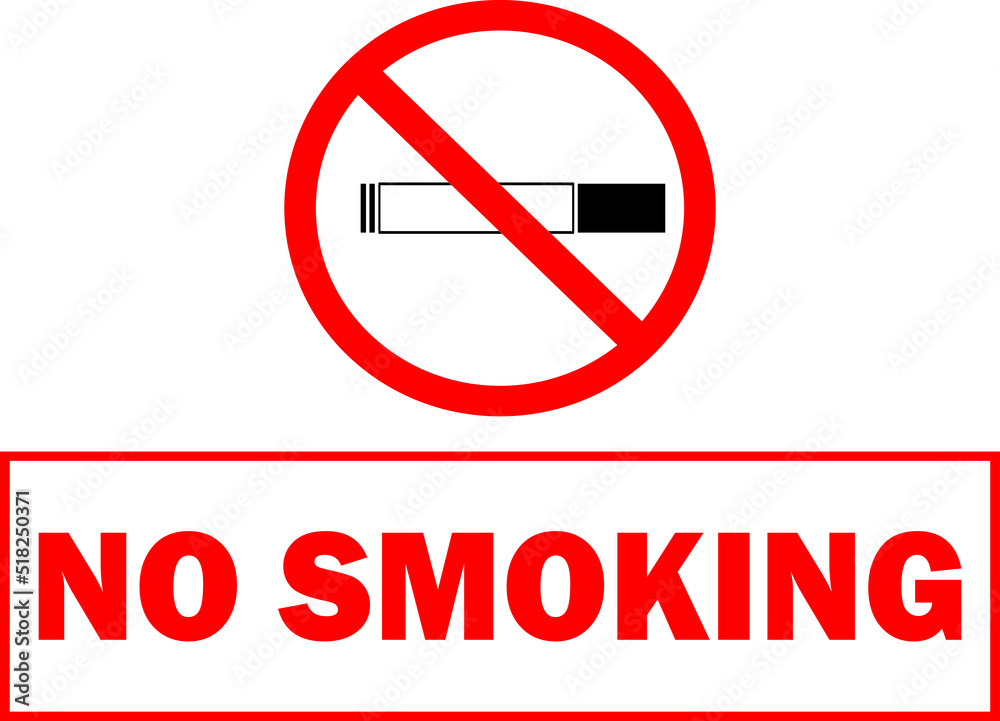 No smoking sign board red color transparent vector / Smoking not