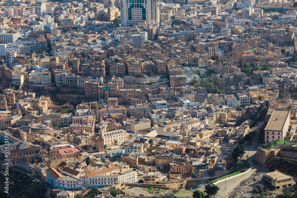 Panoramic View to the Roofs of Oran Old Town, Algeria