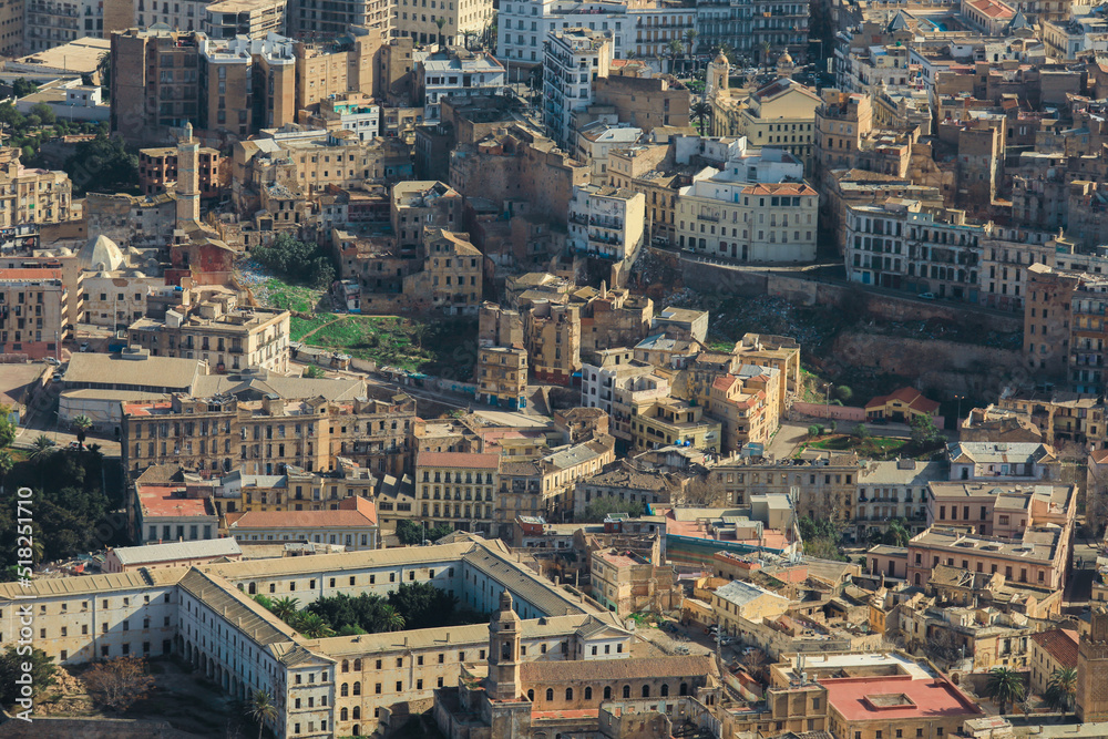 Panoramic View to the Roofs of Oran Old Town, Algeria