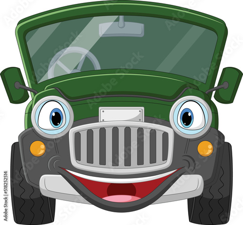 Cartoon car jeep mascot character
