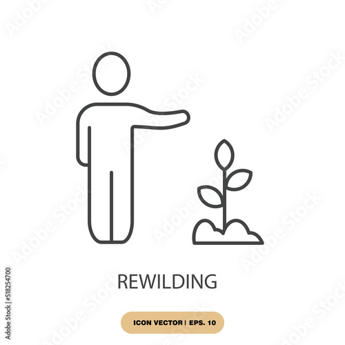 rewilding icons  symbol vector elements for infographic web