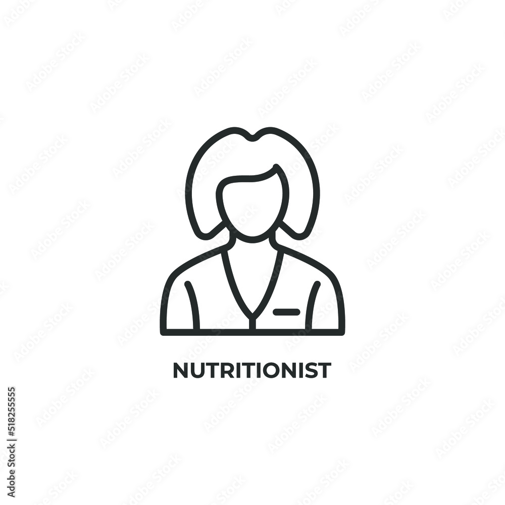 nutritionist line icon. linear style sign for mobile concept and web design. Outline vector icon. Symbol, logo illustration. Vector graphics
