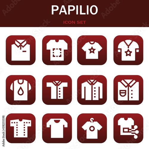 papilio icon set. Vector illustrations related with Shirt, Shirt and Shirt