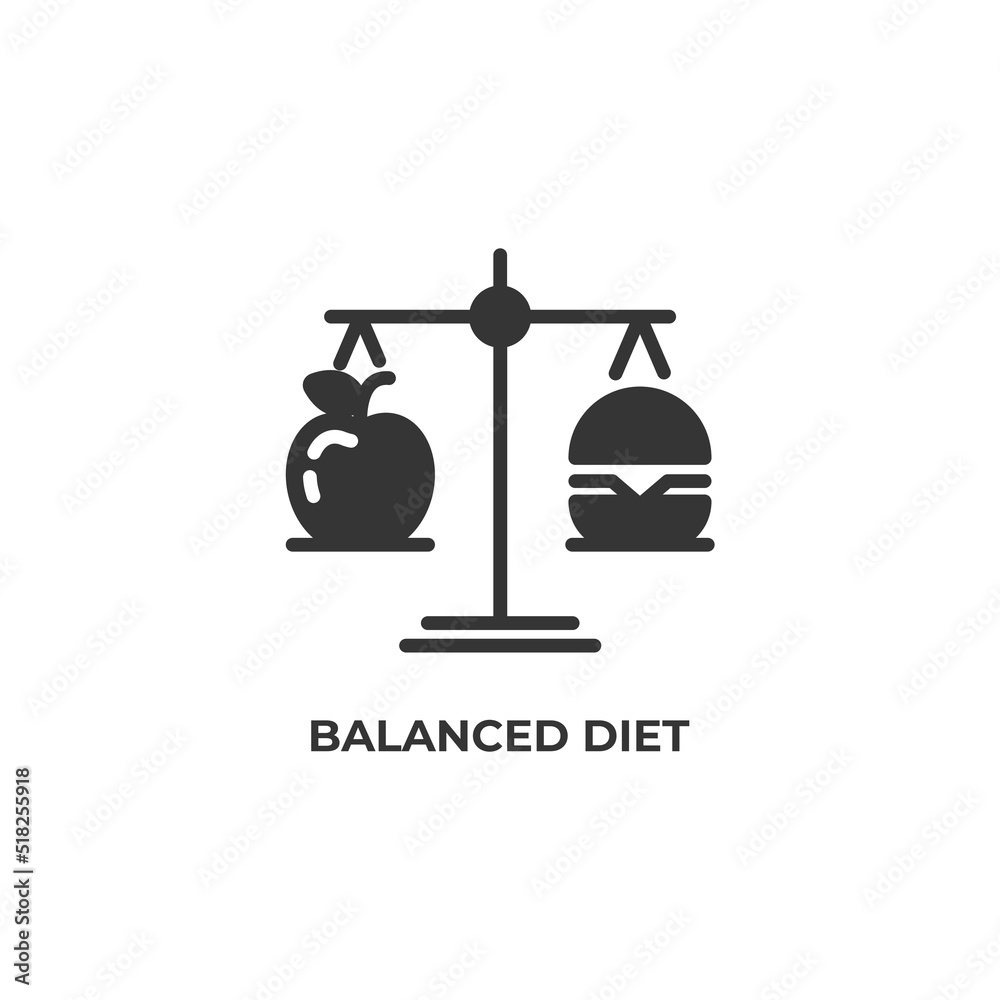 balanced diet vector icon. filled flat sign for mobile concept and web design. Symbol, logo illustration. Vector graphics