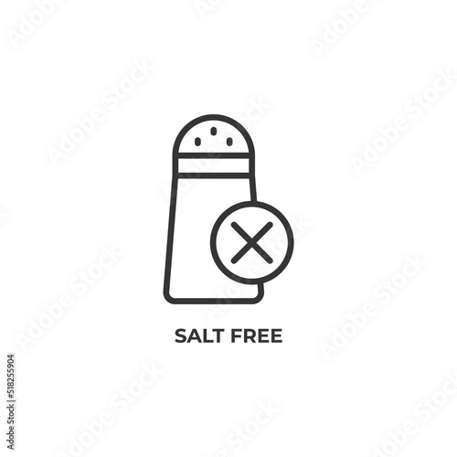 salt free line icon. linear style sign for mobile concept and web design. Outline vector icon. Symbol, logo illustration. Vector graphics