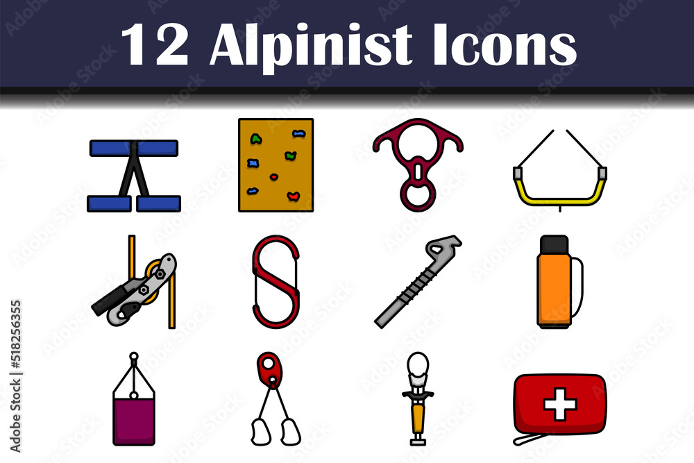 Obraz premium Alpinist Icon Set
